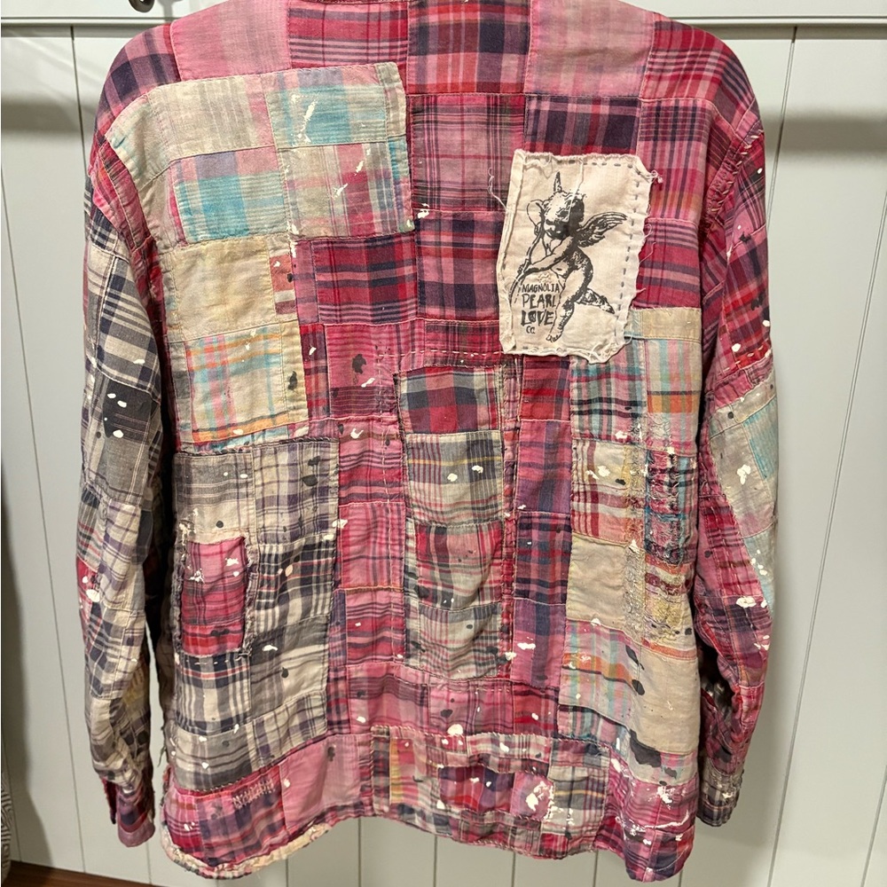 Magnolia Pearl Plaid Patchwork Button-Up Shirt - Picture 2 of 2